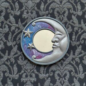 🌙 Hallowette - Handpainted Moon & Stars Mirror - Swirls